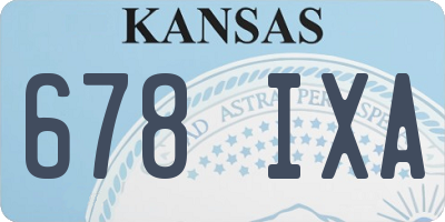 KS license plate 678IXA