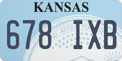 KS license plate 678IXB