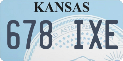 KS license plate 678IXE