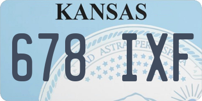 KS license plate 678IXF