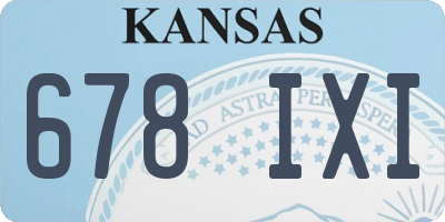 KS license plate 678IXI