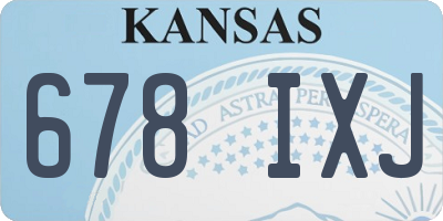 KS license plate 678IXJ