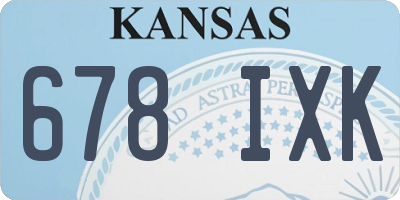 KS license plate 678IXK