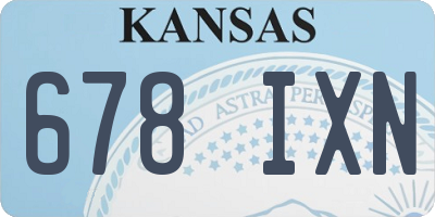 KS license plate 678IXN