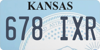 KS license plate 678IXR