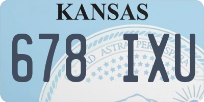 KS license plate 678IXU
