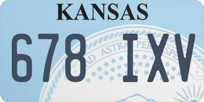 KS license plate 678IXV