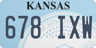 KS license plate 678IXW