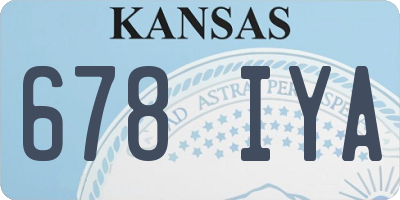 KS license plate 678IYA