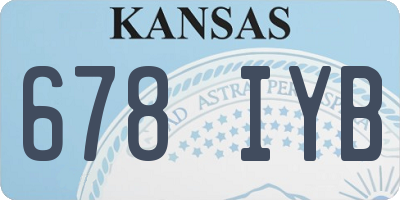 KS license plate 678IYB