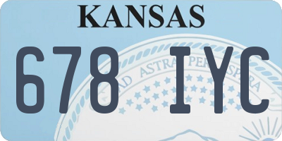 KS license plate 678IYC