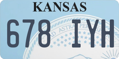 KS license plate 678IYH