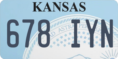 KS license plate 678IYN
