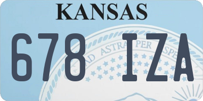 KS license plate 678IZA