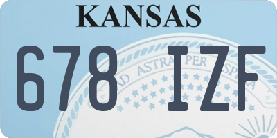 KS license plate 678IZF