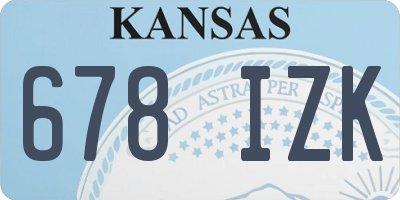 KS license plate 678IZK