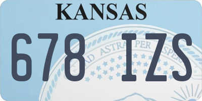 KS license plate 678IZS