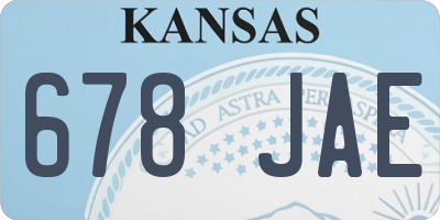 KS license plate 678JAE