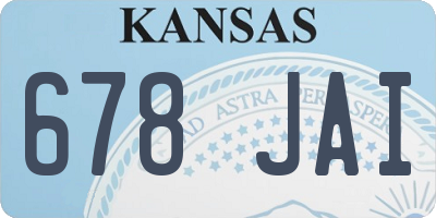 KS license plate 678JAI