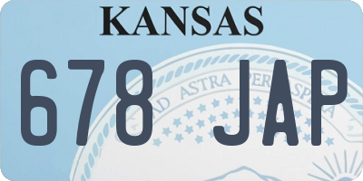 KS license plate 678JAP