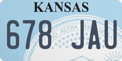 KS license plate 678JAU