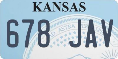 KS license plate 678JAV