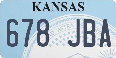 KS license plate 678JBA
