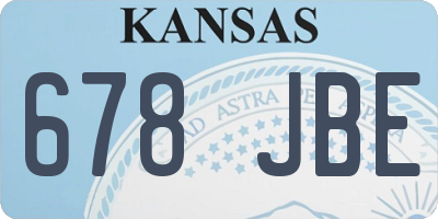 KS license plate 678JBE