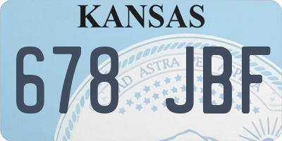 KS license plate 678JBF