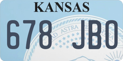 KS license plate 678JBO