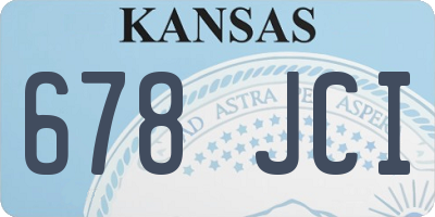 KS license plate 678JCI