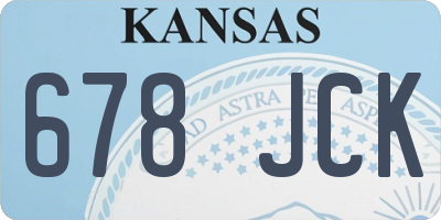 KS license plate 678JCK