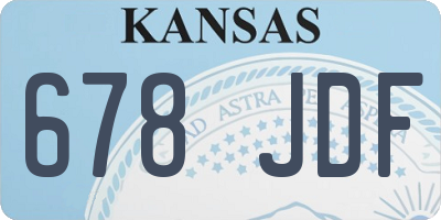 KS license plate 678JDF