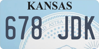 KS license plate 678JDK