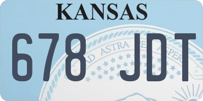 KS license plate 678JDT