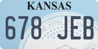 KS license plate 678JEB