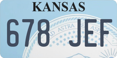 KS license plate 678JEF