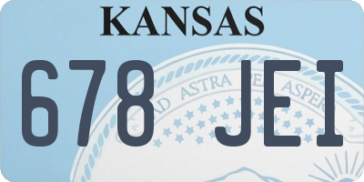 KS license plate 678JEI