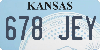 KS license plate 678JEY