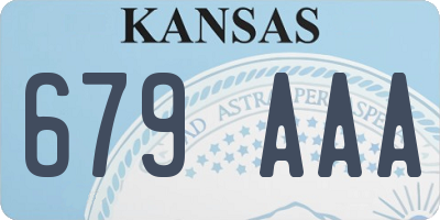 KS license plate 679AAA