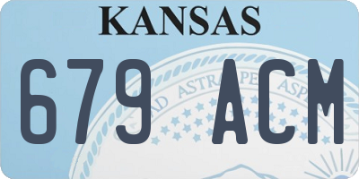 KS license plate 679ACM