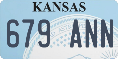 KS license plate 679ANN