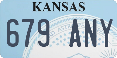KS license plate 679ANY