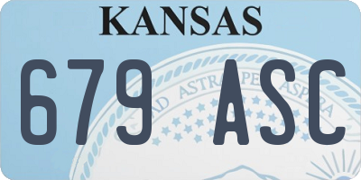 KS license plate 679ASC