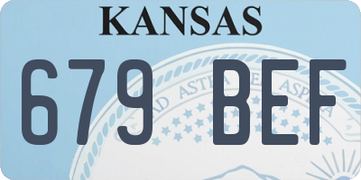 KS license plate 679BEF