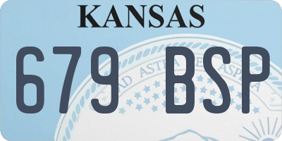 KS license plate 679BSP