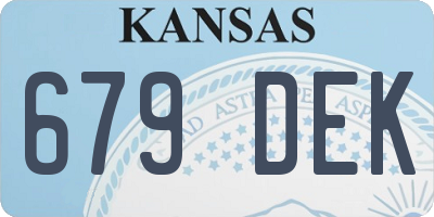 KS license plate 679DEK