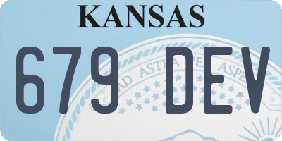 KS license plate 679DEV