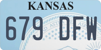 KS license plate 679DFW
