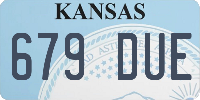 KS license plate 679DUE